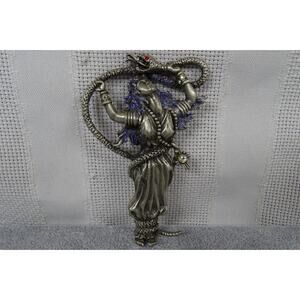 Vintage JJ, JONETTE JEWELRY snake charmer lady, medusa pin brooch